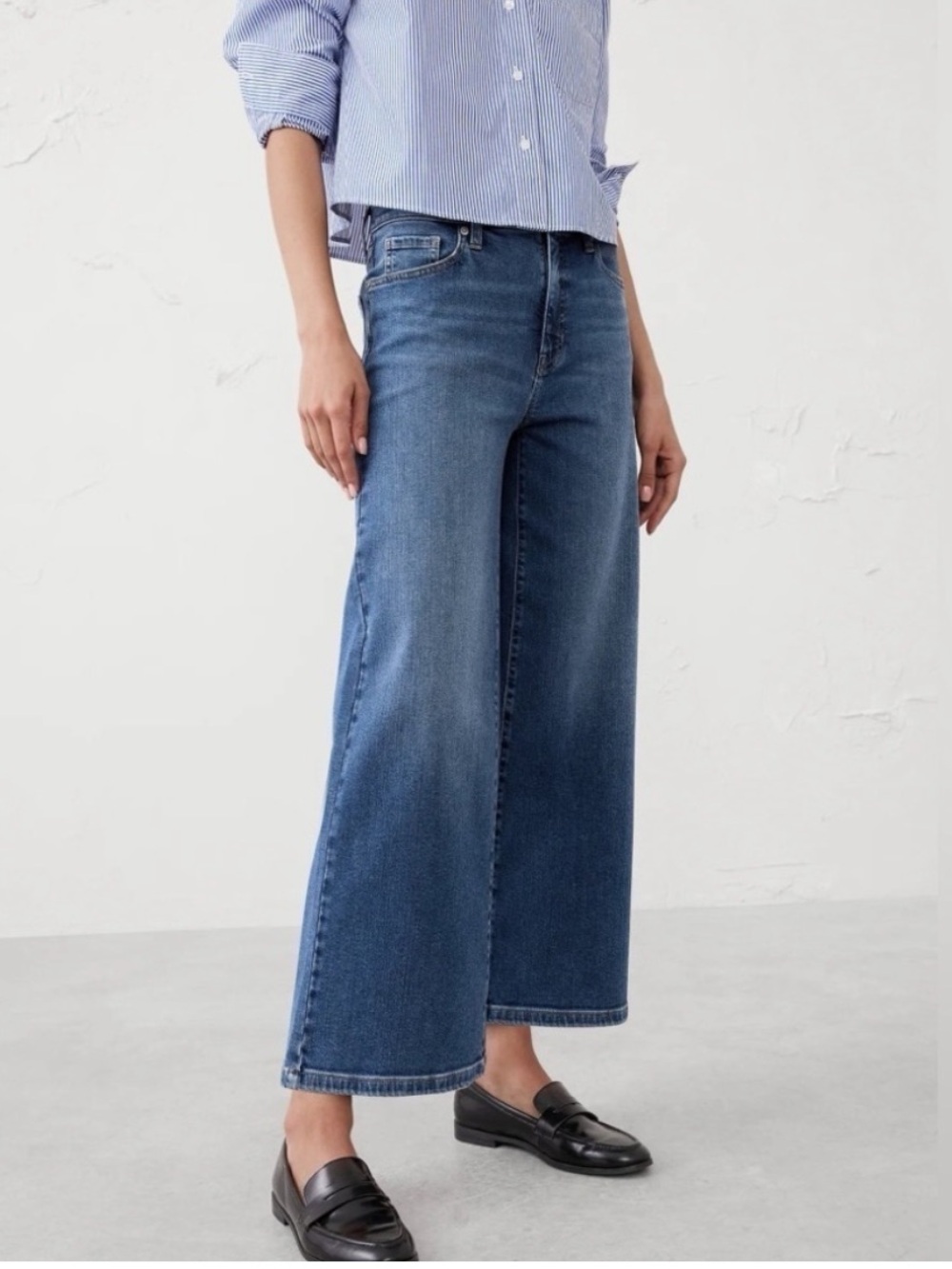 Banana Republic Wide-Leg Jeans in Mid Blue NWT 29/8